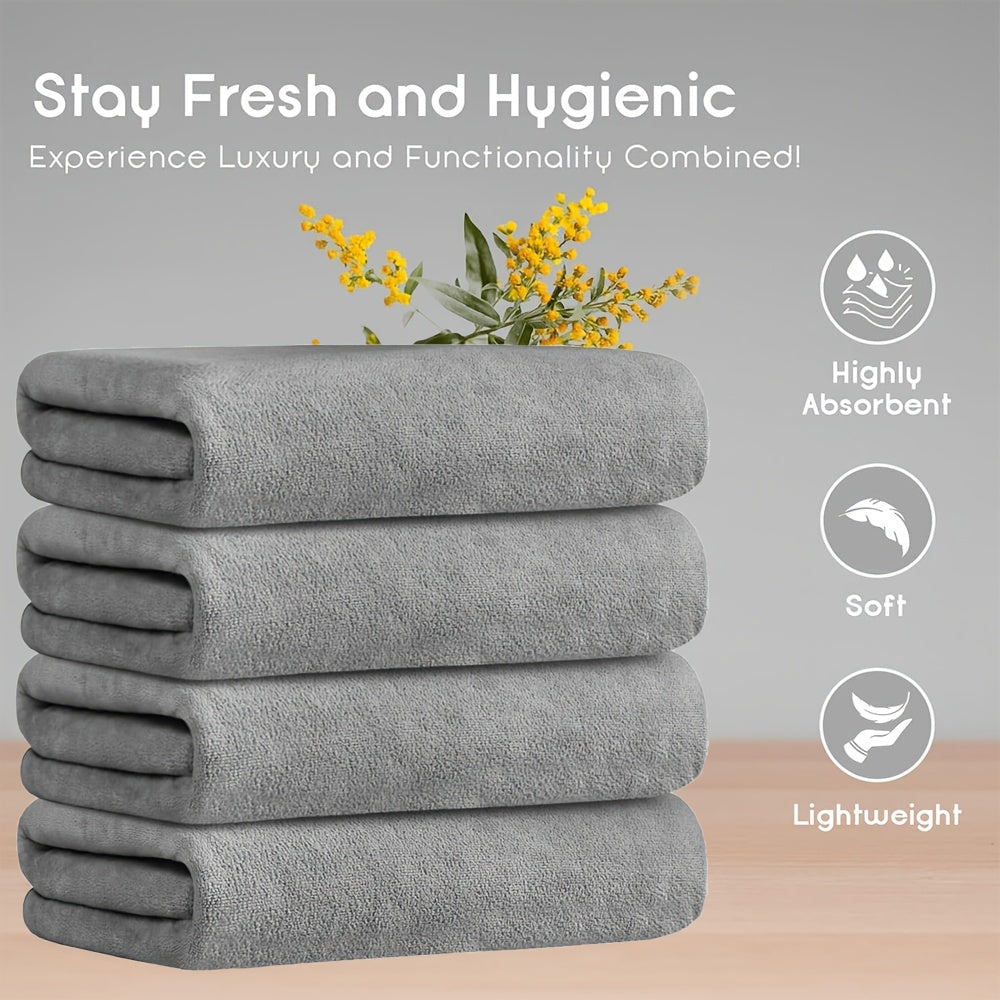 4pcs Extra-Large Bath Towels 31 X 62 Inches - Quick-Dry, Super Absorbent And Skin-Friendly, Plush Yet Lightweight, 285 GSM - Perfect for Bathroom