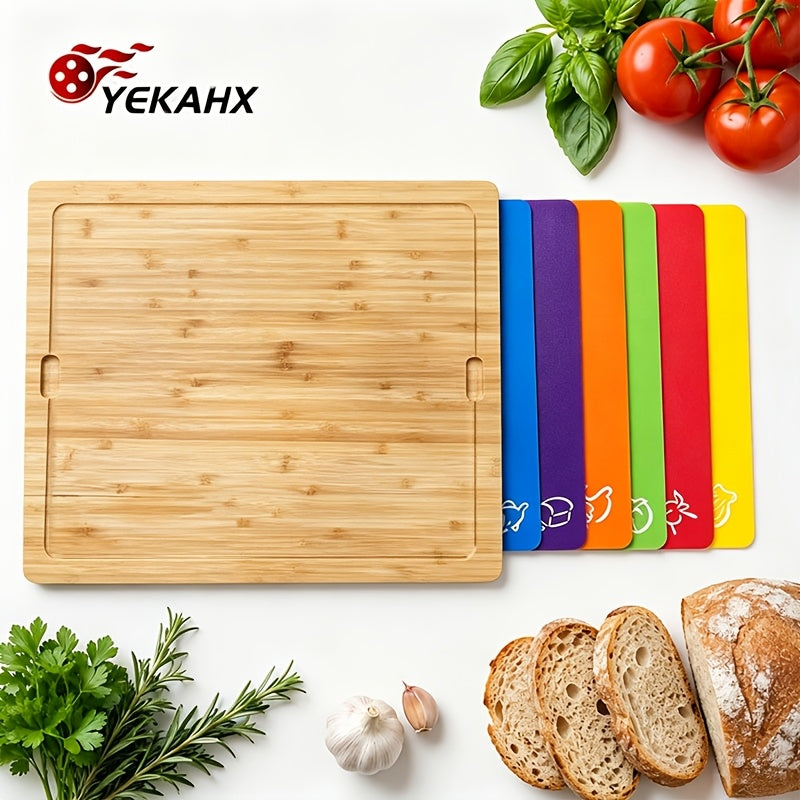 1/7pcs Bamboo Cutting Boards for Kitchen, Cheese Platter for Meat, Cheese, Bread, Vegetables, Fruits Perfect Kitchen Gadget for Home, Dormitory, Gifts for Family And Friends
