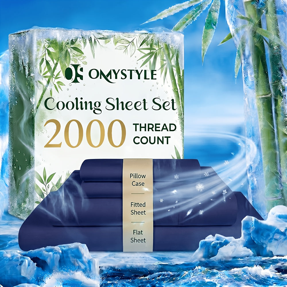 4pcs/6pcs Bamboo Cooling Queen Size Sheet Set - Children Bedding, Breathable and Comfortable - Fit for Hot Sleepers and Sweats, Pillowcases, Flat Sheet and Fitted Sheet - A Perfect Gift