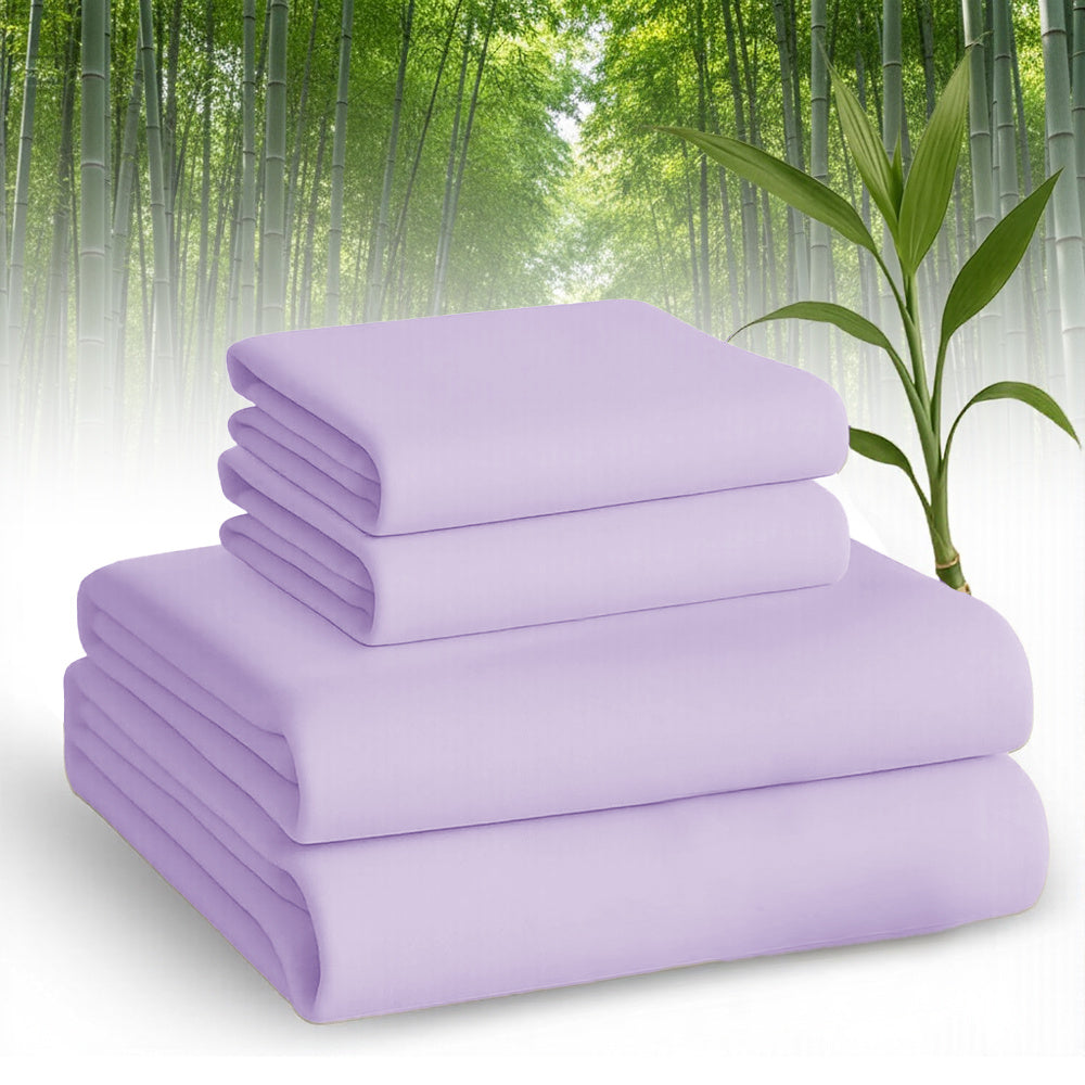 [2000TC Bamboo Sheet Set]Cooling Bamboo Bed Sheet Set - Ultra Soft And Comfortable Summer Queen Size Sheet Set-Deep Pocket Fits Up to 16"-Twin/Full/Queen/King-Fit for Hot Sleepers - Bamboo Kid's Sheet with 2 Pillowcases-All-Season Comfort-Best Gifts