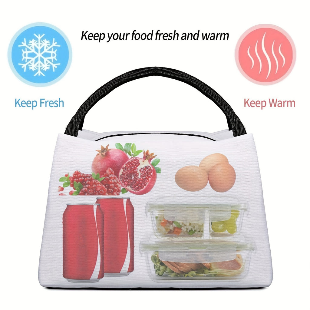 Adorable Feline Design Insulated Lunch Tote - Rectangular Polyester Bag Featuring an Animal Motif, Easy to Clean by Hand, Portable And Reusable Cooler Suitable for Picnics, Beach Outings, Hiking, Work (non-food contact)