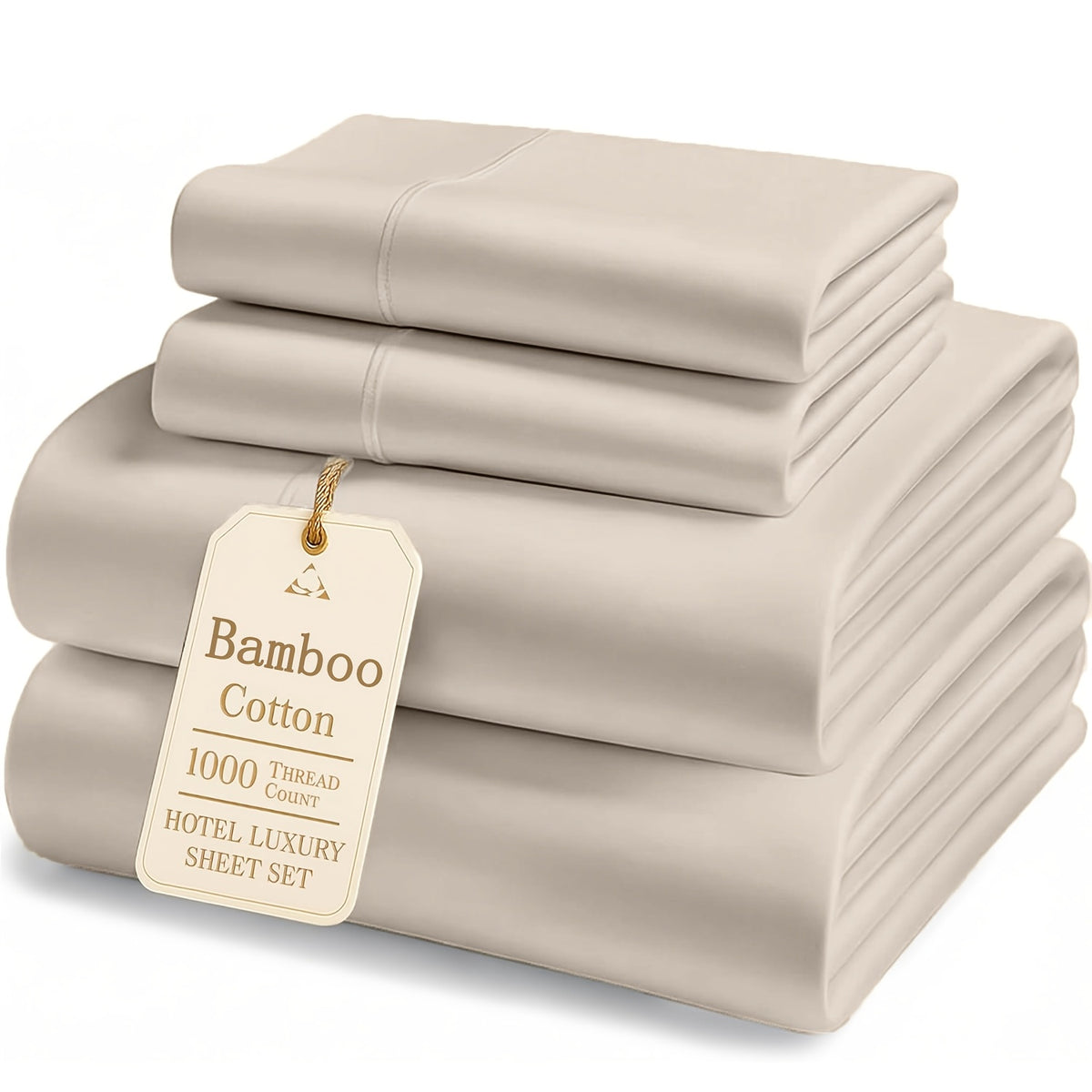 Bamboo Cooling Fitted & Flat Sheet Bedding Suitable for Hot Sleepers, Wrinkle-Resistant & Moisture-Wicking Bamboo Fiber, Deep Pocket Hotel Grade Bed Sheets with Double-Stitched Edges, Machine Washable for - for