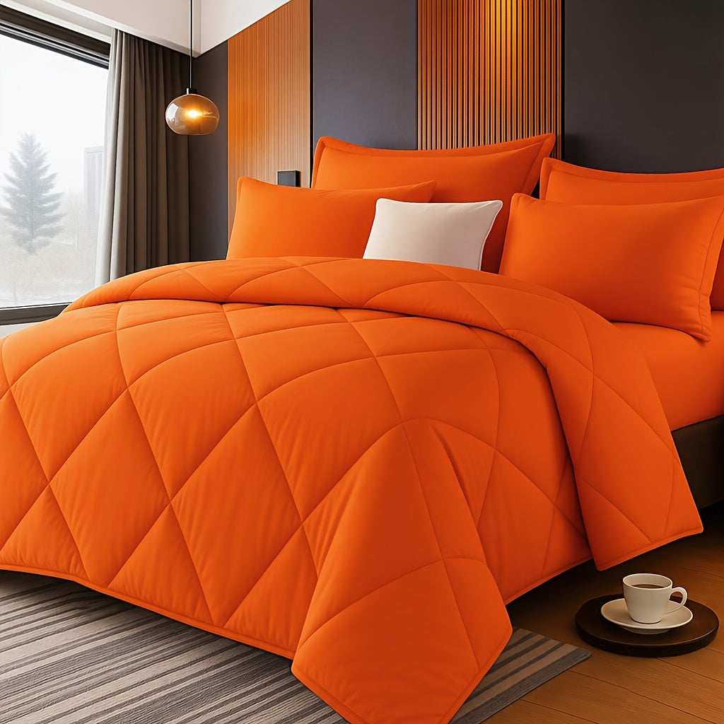2/3pcs Solid Color Diamond Pattern Large & Extra-Large Bed Sheet Sets Soft Comfortable And Ultra-fine Fiber Filled Lightweight Fabric Breathable Quilt Easy to Take Care Of Equipped with Quilts And Pillowcases Luxurious Quality & Ideal Gift