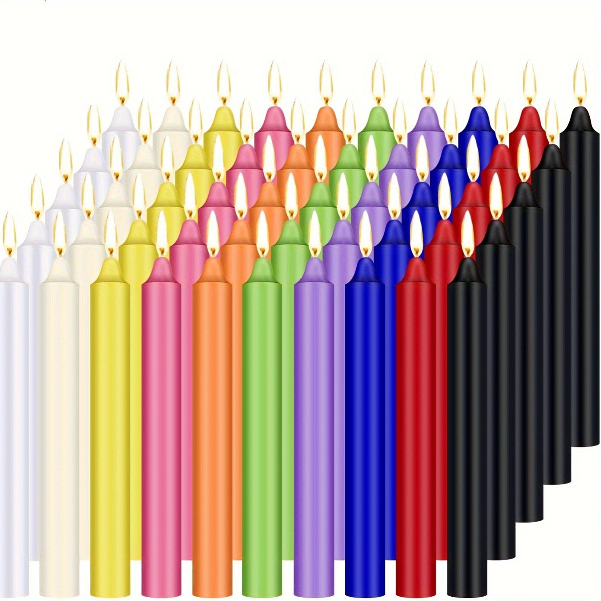 4 Inch Mini Taper Candles 100 Pack, Unscented Hand-Poured Soy Wax Candlesticks in Assorted Colors for Dinner Tables, Weddings and Holiday Home Decor