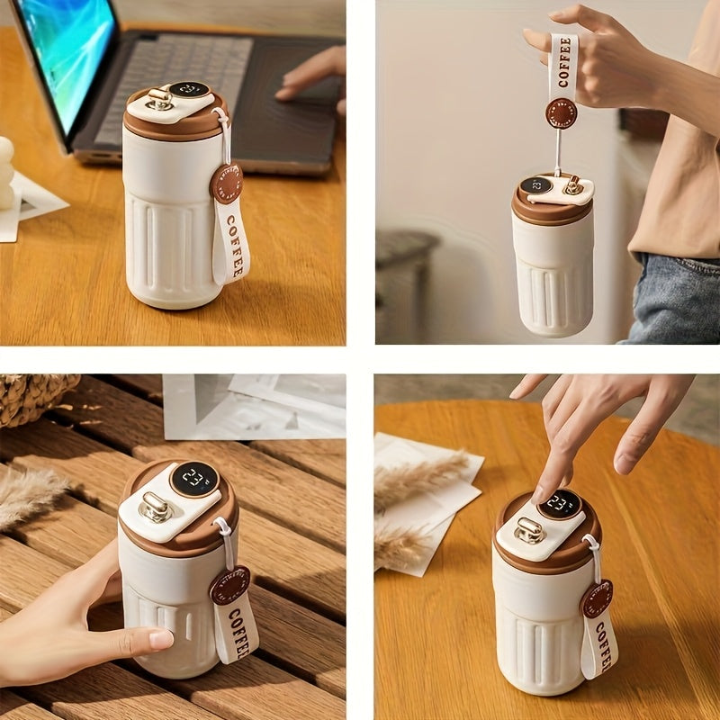 1pc 15.55oz Vintage Coffee Cup | Portable Insulated Travel Mug for Men and Women, 316 Stainless Steel Leakproof Lid, Keeps Drinks Hot or Cold for Hours, Ideal for Office and Outdoor Use