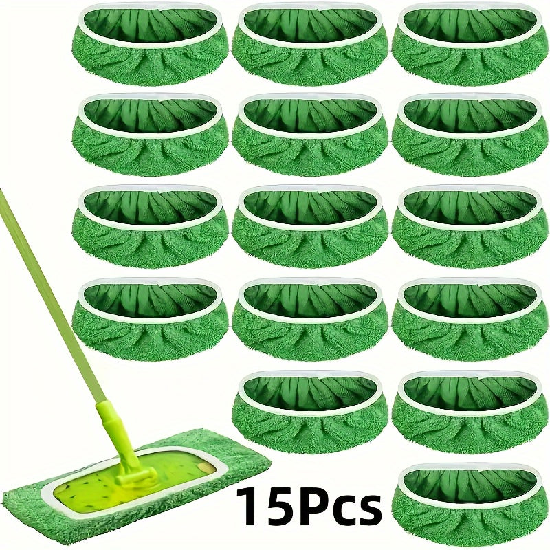 15Pack Reusable Microfiber Mop Pads for Swiffer Sweeper Mop(9.84inch-11.02inch) - Dry Sweeping Cloths & Wet Mopping Cloths for Household Cleaning - Washable Wet Pads for Mopping Floors(Mop Is Not Included)