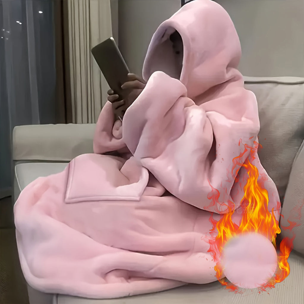 1pc Ultra-Soft Reversible Sherpa Fleece Hoodie Blanket With Kangaroo Pocket - Cozy Wearable Snuggle Sweatshirt, Machine Washable, Perfect New Year Gift, Valentine'S Day Gift TV Nights, And Outdoor Activities, Good For Christmas Present