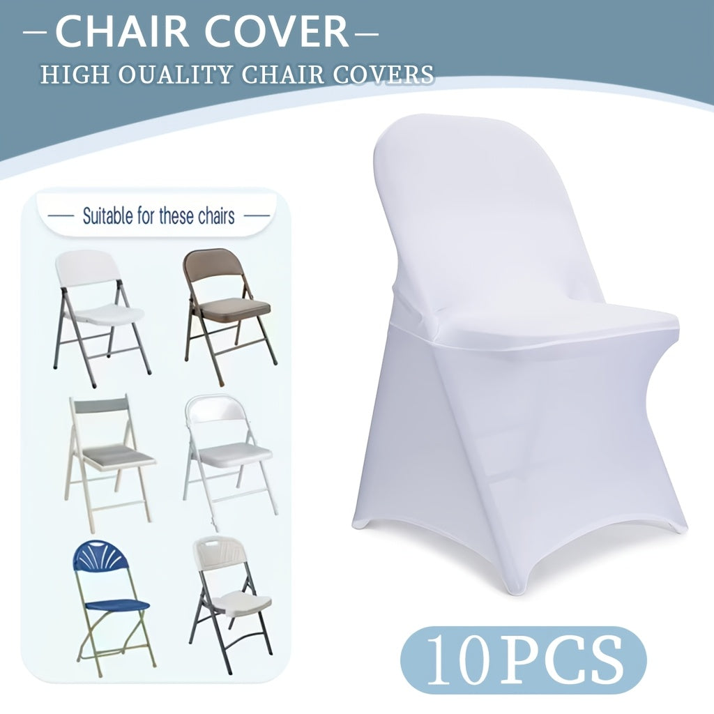 10/30/50/100pcs High-Quality Spandex Folding Chair Covers - Wedding Decorations Essential - Wedding Stuff, Perfect For Party Supplies, Birthday, Camping & Halloween Decor