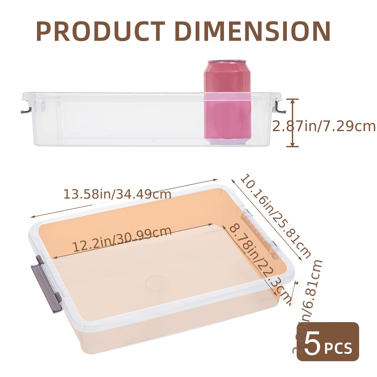 5pcs Clear Plastic Storage Boxes, Sturdy Storage Bins with Lids, Perfect for Organizing Sewing Projects, Beads, Art Craft Supplies, Board Games, Copying Paper, Card Stock, Portable Pencil Case, Stackable Organization And Storage Containers