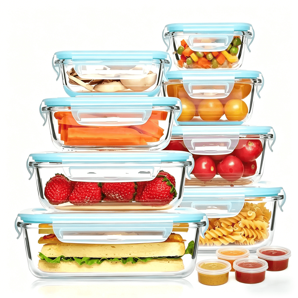 24/16pcs (12/8 Lids+12/8 Containers) Sealed Glass Food Storage Container, Outdoor Picnic, Lunch Box, Microwave, Oven, Perfect For Salads, Fruits, Vegetables, And Sandwiches, Lunch Box | Sealed Storage | Durable Glass, Food Storage Container