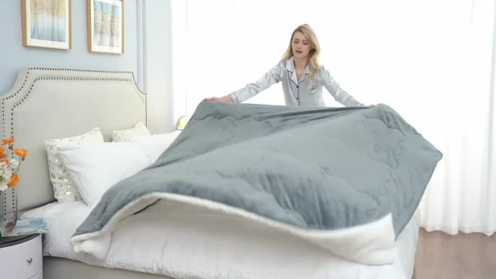 2/3 Pc Sherpa Fleece Blanket for Sofa and Bed, Extra Thick Plush Microfiber, Lightweight Reversible Soft Cozy Warm Luxury Bed Blanket, Single Double Bed Size