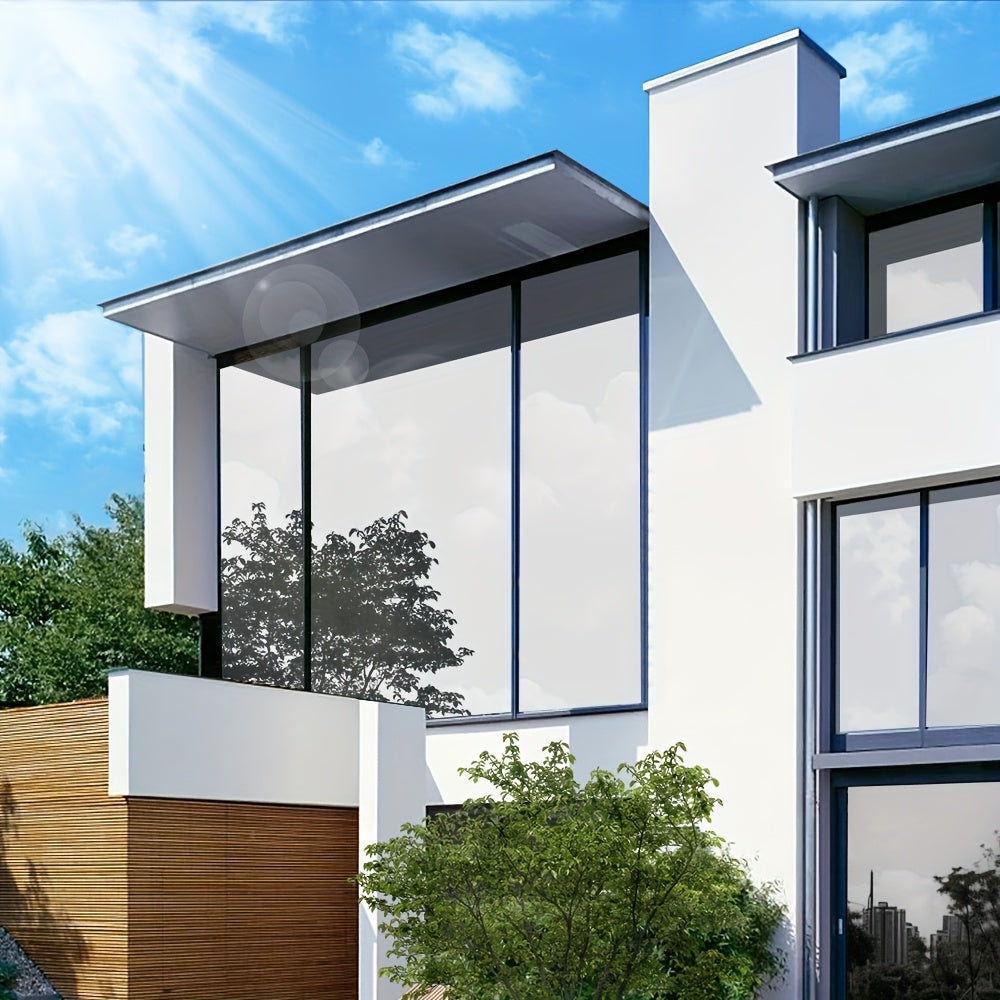 One-Way Privacy Window Film - Sun Blocking, Blocking & Heat Control Static Cling Film, Energy Saving Anti-Glare Reflective Coating No Glue- Easy Install For Home Office Hotel. Anti-Peeping | Glare Reduction Film | Reflective Glass Film(23.6''x118'')