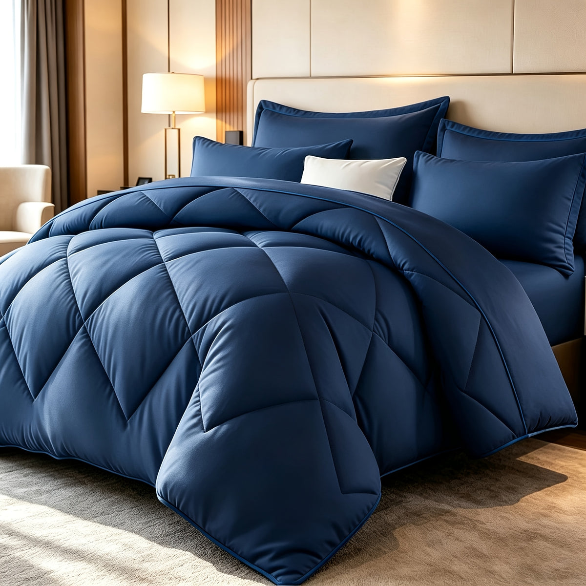 2/3pcs Solid Color Diamond Pattern Large And Extra-Large Bed Set Soft Comfortable And Lightweight Fabric Breathable Quilt Easy to Care Equipped with Quilts And Pillowcases Luxurious Quality And Ideal Gift, Random Color
