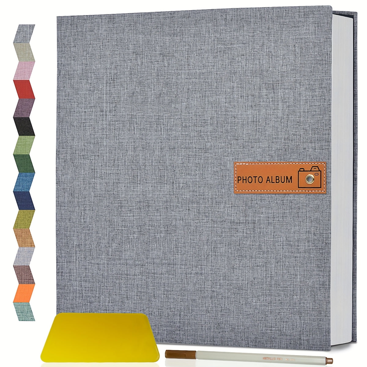 1pc Large Photo Album Self-Adhesive 4X6 5X7 8X10 Scrapbook Album Picture Book, Gifts for Mom, Family Baby And Wedding, with Metal Pen And Plastic Board Photo Album Book Valentine'S Day Gifts Mother'S Day Gift