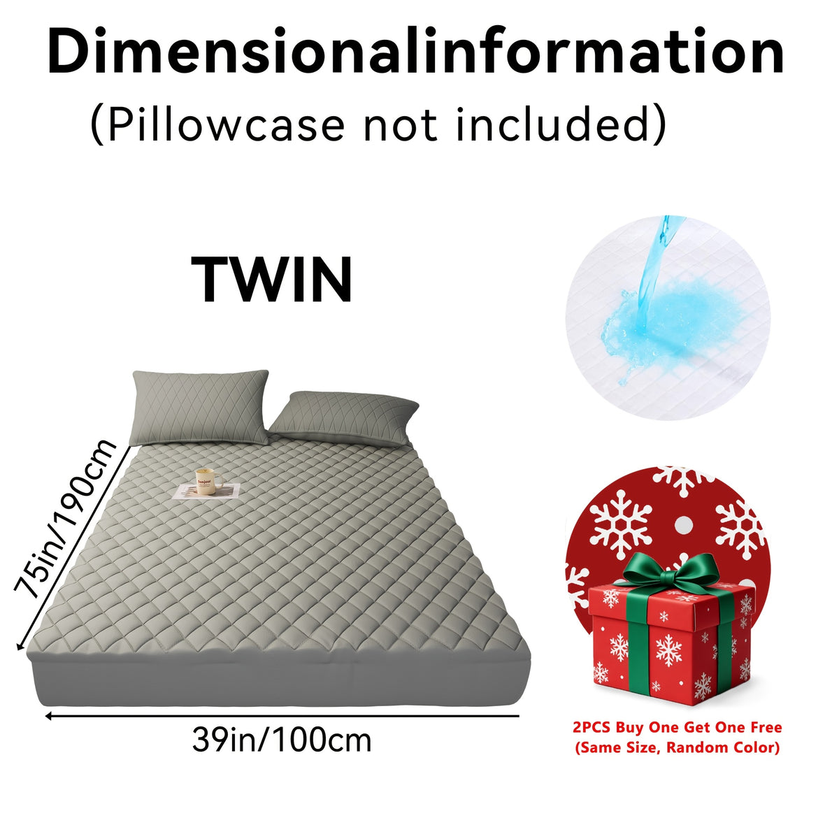 Buy One, Get One Free, 2pcs (Any One Color + Another Random Color) Non-Slip Mattress Protector, Luxury Bed Cover With Deep Pocket, Bed Bug Mattress Protector, Queen And King Sizes, Suitable For Hotel, Dorm Essentials, Father'S Day Gift For Family An