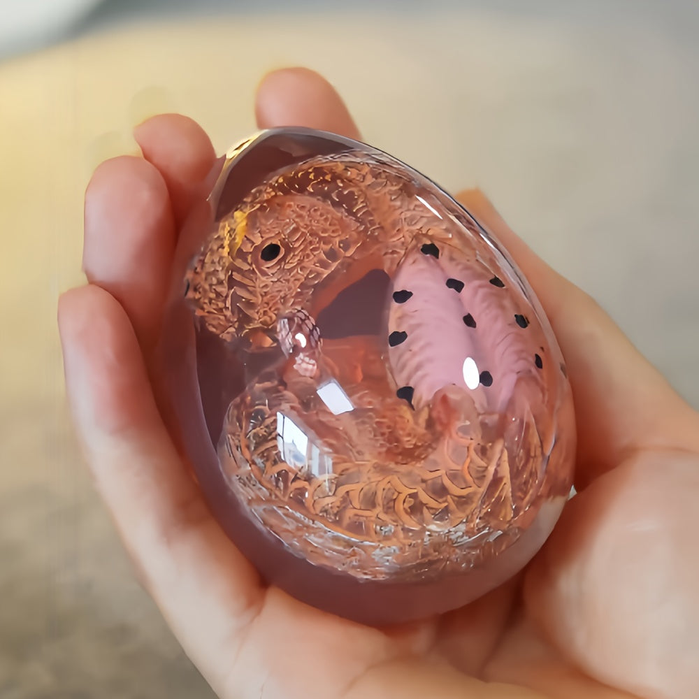 Transparent Resin Statue Dragon Egg Dinosaur Souvenir Craft Home Decor Birthday Christmas New Year Gifts