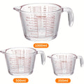 Tempered Glass Measuring Cups with Ergonomic Handles and Pour Spouts, 1000ml Single or 350ml 500ml 1000ml Set for Baking, Cooking and Liquid Prep