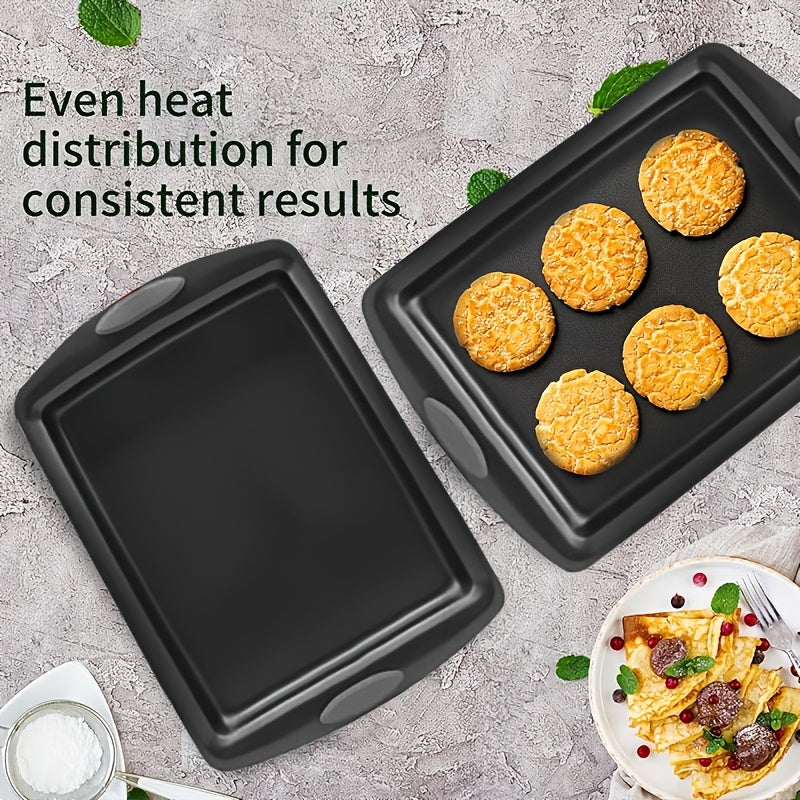 2/3/6/12/23pcs Non-Stick Baking Sheet Set, Assorted Size Cookie Trays with Orange & Blue Silicone Handles, in Gray, Black & Golden, Stackable Bakeware for Baking & Roasting