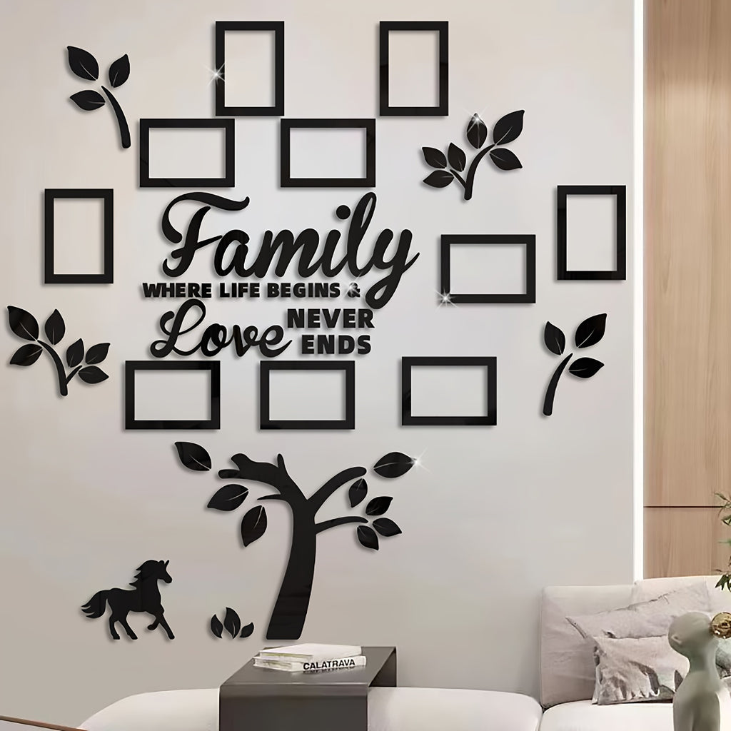 [Christmas Halloween] Set of 3D Acrylic Photo Frame Wall Decorations With Poster Templates - Self-Adhesive DIY Photo Collage Gallery for Family, Family Tree, Wedding, New Year, Christmas, Back to School, Anniversary for Halloween&Christmas