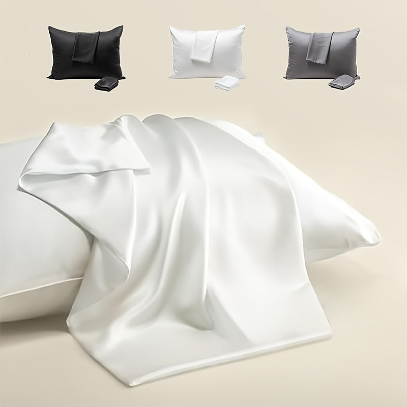 Mulberry Silk Pillowcase with Hidden Zipper, Smooth Soft Pillow Cover in Standard Queen and King Sizes with Solid Color Options for Bedroom Bedding