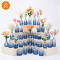 Blue Gradient Bud Vase Set, 18 or 36 Mini Flower Vases in Mixed Sizes for Wedding Centerpieces, Birthday Parties and Home Dining Table Decor