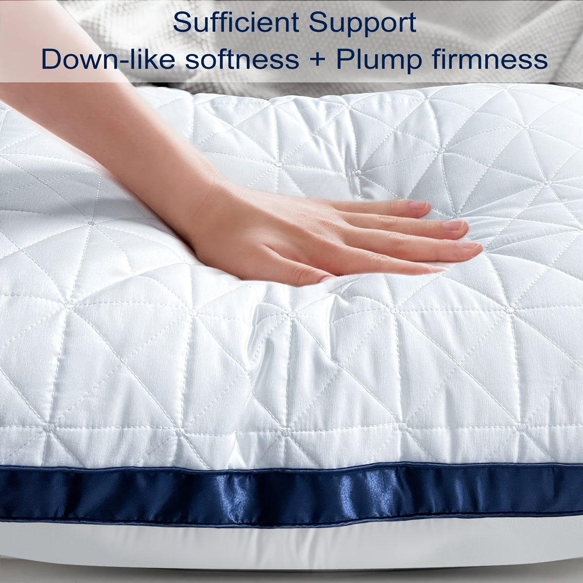 Pillows Set Of 2 - Hotel Luxury Bed Pillows for Sleeping 2 Pack, Supportive Breathable Down Alternative Gusseted Pillow for Side Stomach Or Back Sleepers