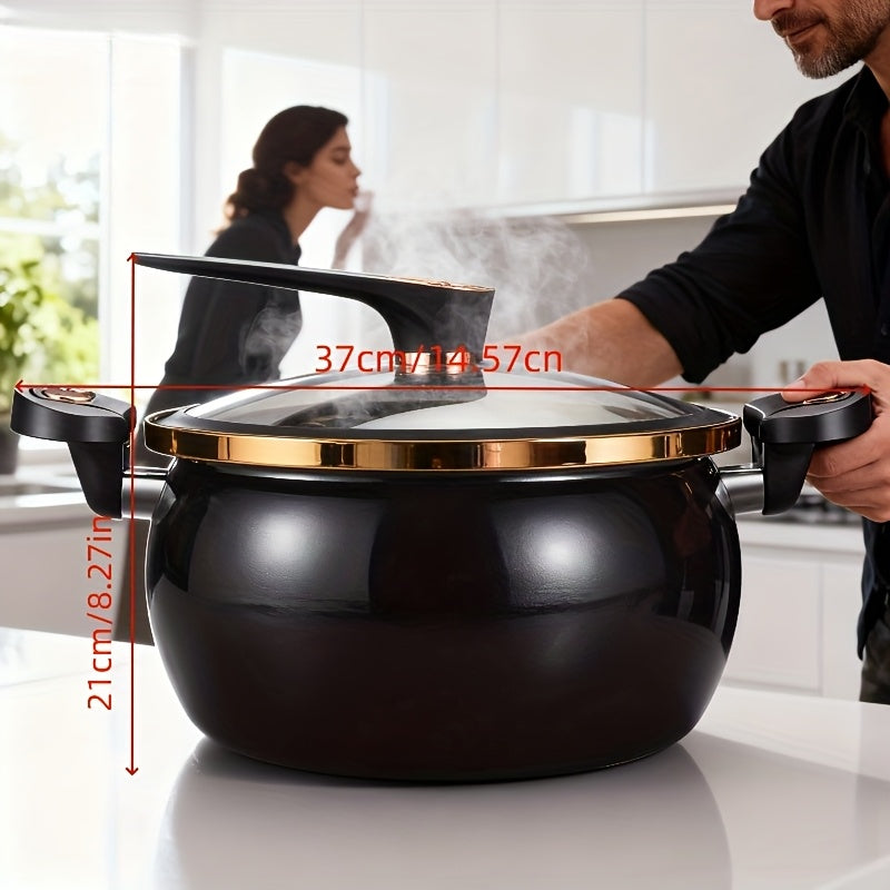 Large Capacity 8.45QT Non-Stick Stockpot with Twist Lock Handle - Heavy-Duty Ceramic Construction, Induction And for Gas Stove Compatible, for Home, Restaurant, Ollas Para La Cocina