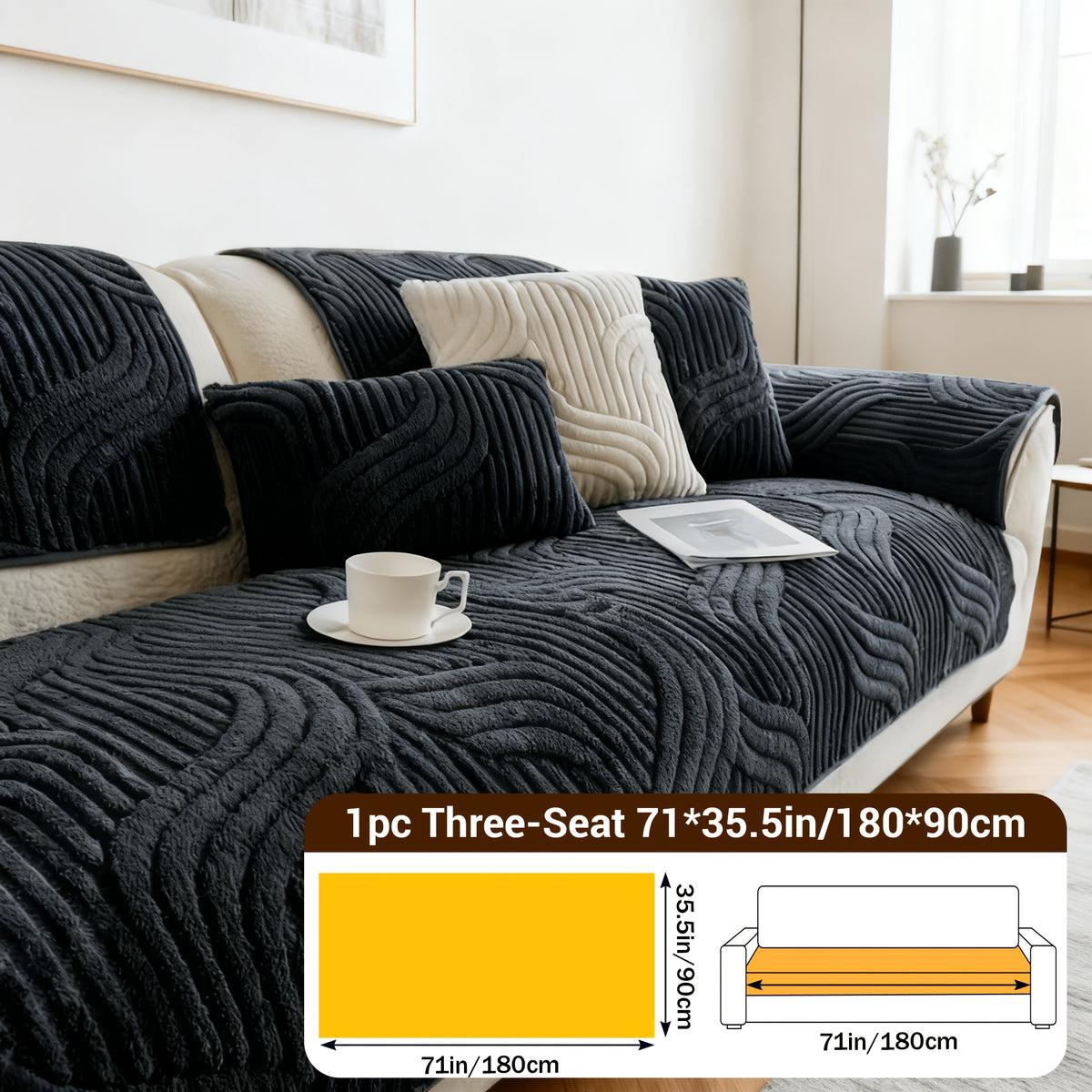 1pc of Thick, Quilted Sofa Cushion That Is Stylish, Durable, Warm, And Non-Slip. This Plush Sofa Cover Is Breathable And Comfortable, Making It Perfect for Families with Pets. It Is Suitable for Use in The Bedroom, Office, Living Room