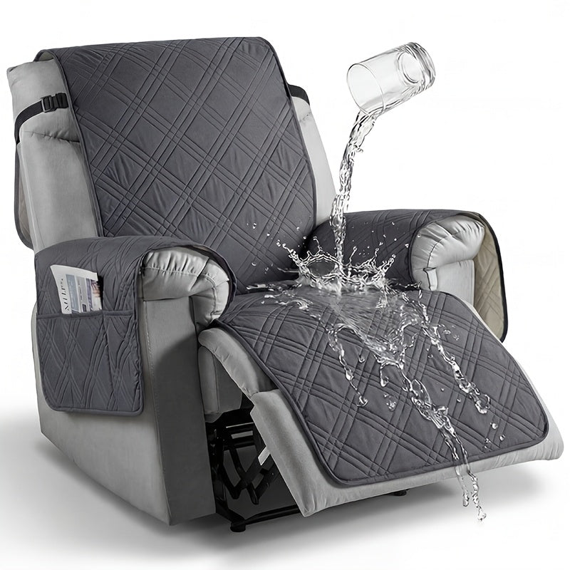 1pc Recliner Cover Sofa Cover, with Pocket Anti Slip Sofa Cushion, Pet Furniture Protective Cover, Quilted Sofa Recliner Cover with Elastic Band, Sofa Protective Cover, Sofa Accessories, Easy to Install, Random ColorShipped From 4 Assorted Colors.
