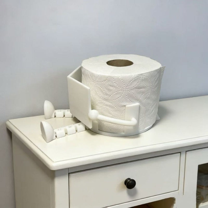 Playful Book-Loving Toilet Paper Holder, Available in Black And White, a Fun Bathroom Decoration Ideal for Holiday Gifting
