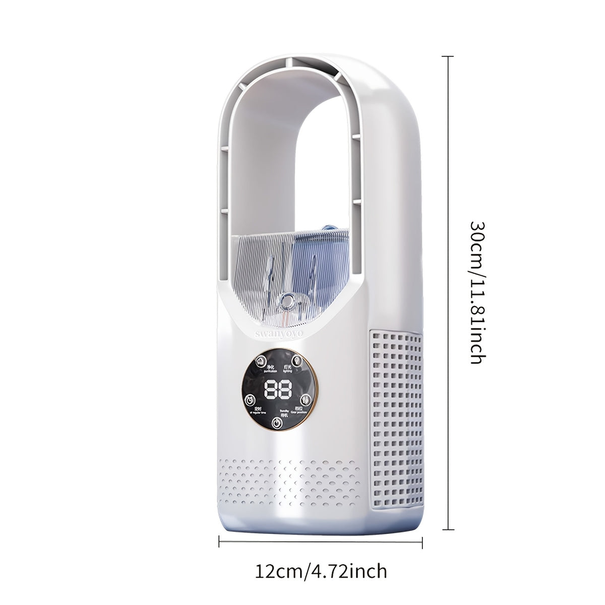 Portable Fan, USB Tower Fan, Desktop Bladeless Fan - Optional Remote Control, Touch Screen, Multi-speed Adjustment, Timer Function And Intelligent Shutdown - Perfect For Offices, Travel, Camping And Home Necessities