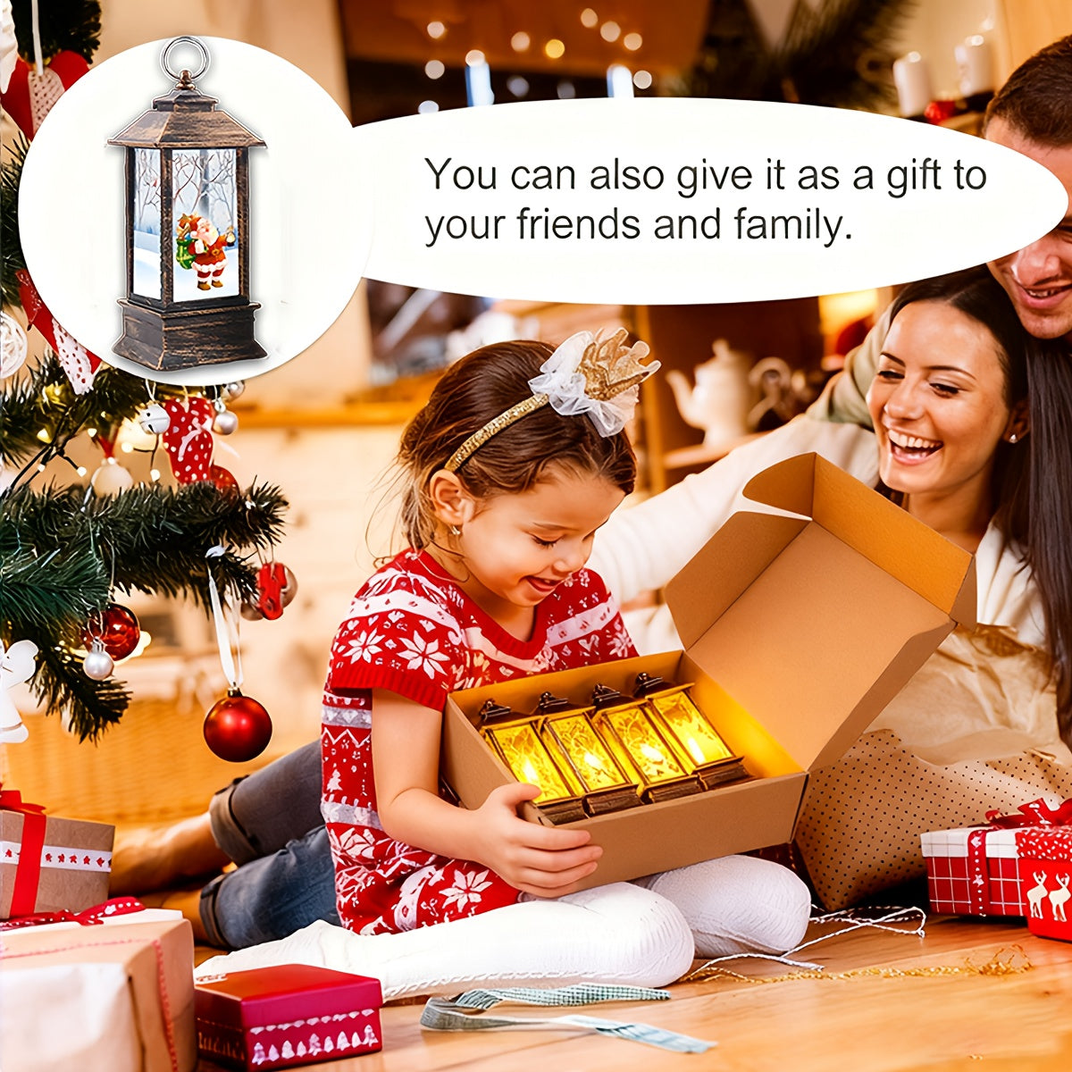 4pcs Set of Festive Christmas Mini Lanterns with Candle Effect Fairy Tale Creators-Santa Claus, Snowman, Reindeer, And Angel, Indoor Decoration, Dry Cell Battery Powered, The Perfect Choice for Festive Home Decoration And Christmas Decorations