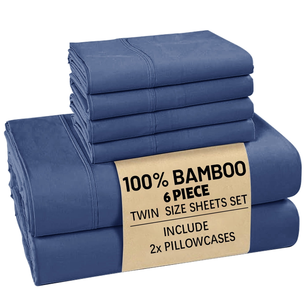 [Deep Sleep] 4/6pcs Bamboo Bed Sheet Set, Luxury Soft & Cooling Sheet Set For Hot Sleepers, 5 Star Hotel Experience Bed)Child Sheets Sets Deep Pocket Up To 16"Breathable Bedding For Room, Hotel 2200TC Bedding Sheets Queen Bed Sheets W/ Random Color