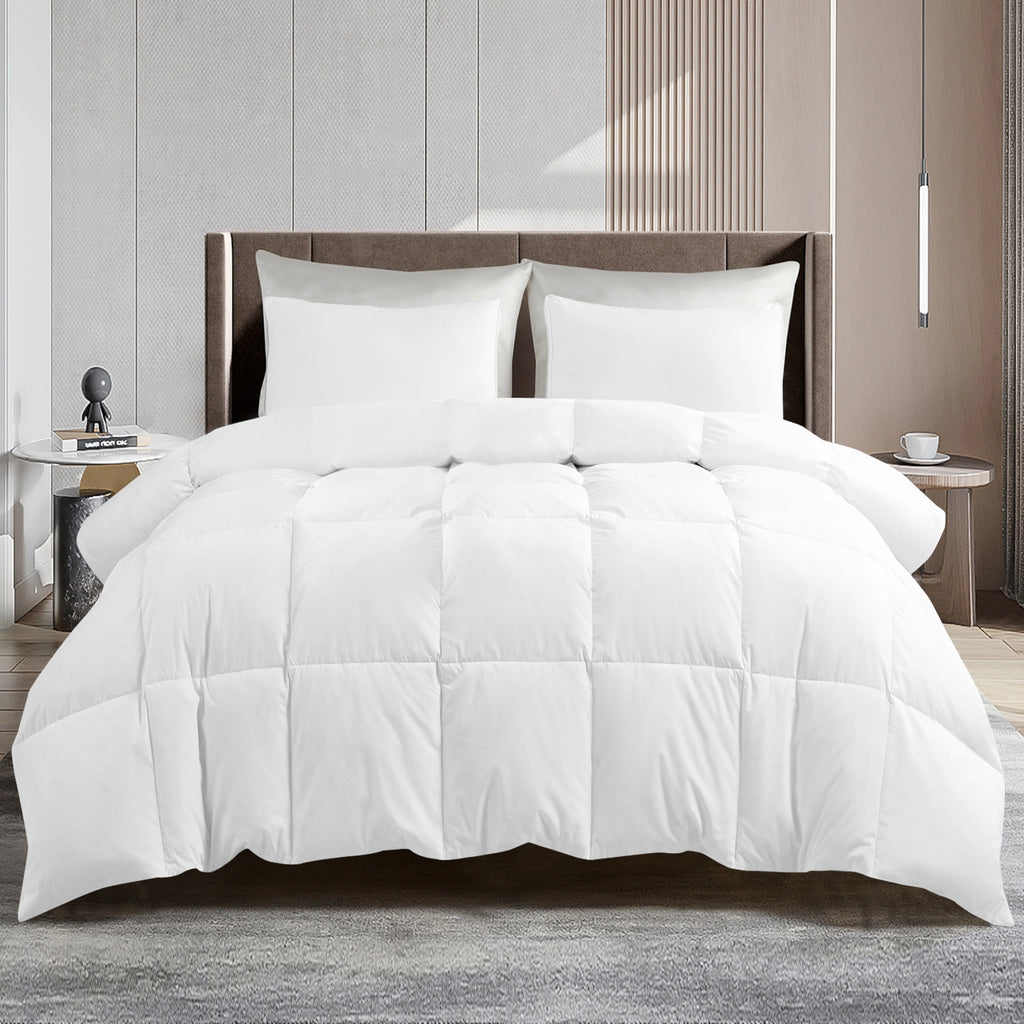 Lux Decor Comforter - All Season Quilt Comforter For Summer Sleeping With Corner Tabs - Soft, Breathable Versatile Bedding & Bedroom Decor - Luxurious Box Stitching