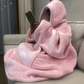 Blanket Sweatshirt with Hood and Front Pocket, Soft Double-Sided Oversized Wearable Blanket for Sofa Lounging, Reading and Office Breaks