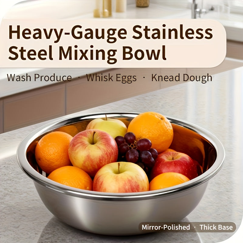 40cm/15.74" & 36cm/14.2" Extra Large Stainless Steel Mixing Bowls Heavy-Duty Deep Prep Basin For Cooking, Baking, Salad Dough | Rustproof, Dishwasher Safe Kitchen Essentials