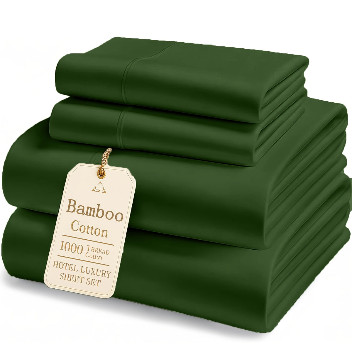 Bamboo Cooling Fitted & Flat Sheet Bedding Suitable for Hot Sleepers, Wrinkle-Resistant & Moisture-Wicking Bamboo Fiber, Deep Pocket Hotel Grade Bed Sheets with Double-Stitched Edges, Machine Washable for - for