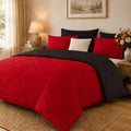 Diamond Quilted Comforter Set with Pillowcases, 2 or 3-Piece Soft Microfiber-Filled Bedding in Twin Queen King with Pinch Pleat Style Options