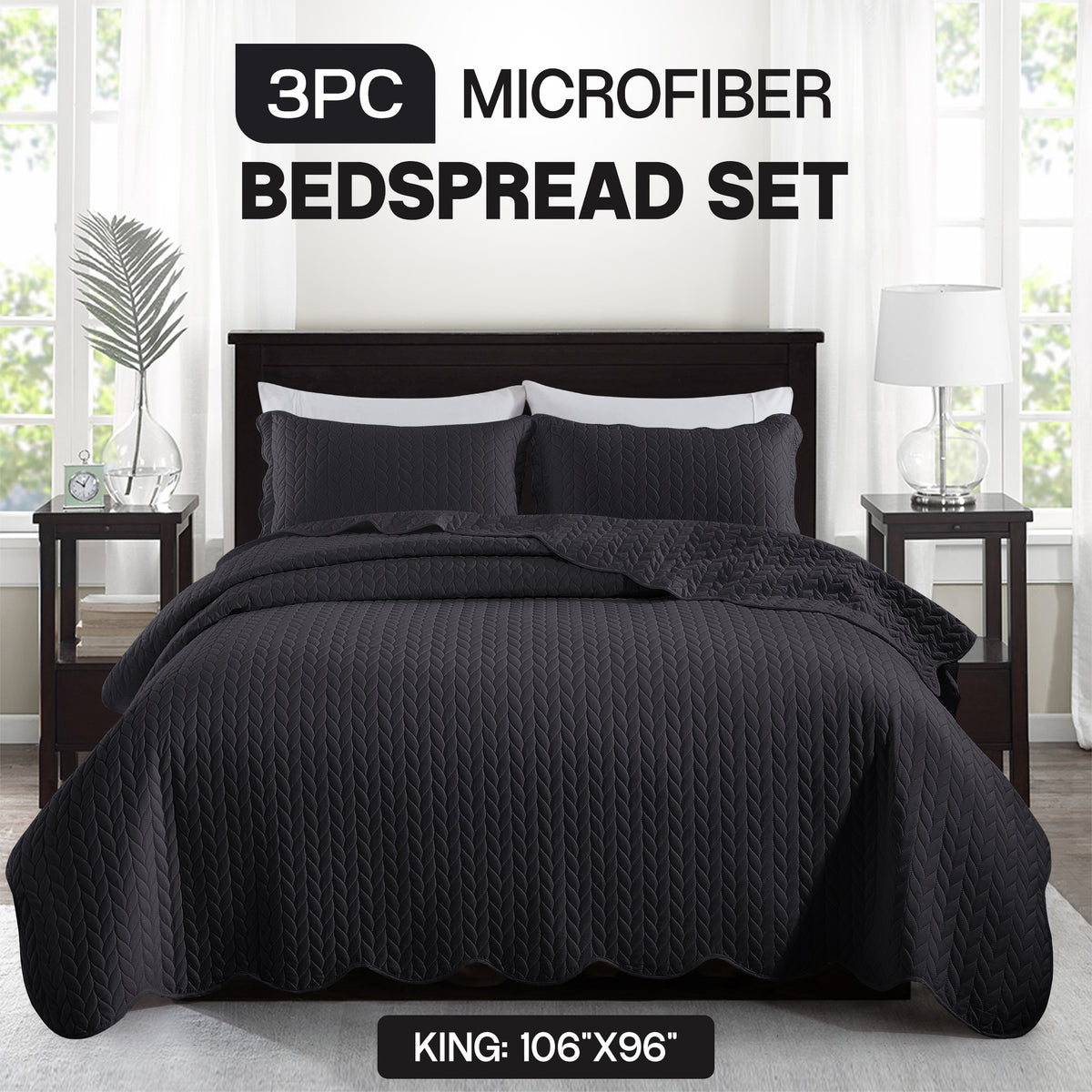 3pcs Bedspread Set Bedspreads with free Pillow Shams - Leaf Pattern Soft & Breathable Bedspread Lightweight Microfiber Bedspread - Modern Style Floral Pattern Coverlet For All Seasons - Christmas Gifts For Family And Friends (1 Bedspread, 1 Or 2 Pillow Sh