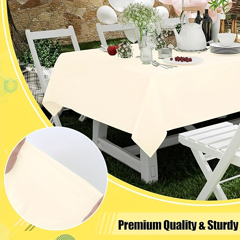 6 Pack Disposable Plastic Tablecloths 54"x72" - Vibrant Solid Colors for Indoor/ Outdoor Parties, Weddings, Birthdays, Christmas, Anniversaries & Gender Reveals - Durable Machine-Made Buffet Table Coverings, Disposable Table Cloth, Party Table