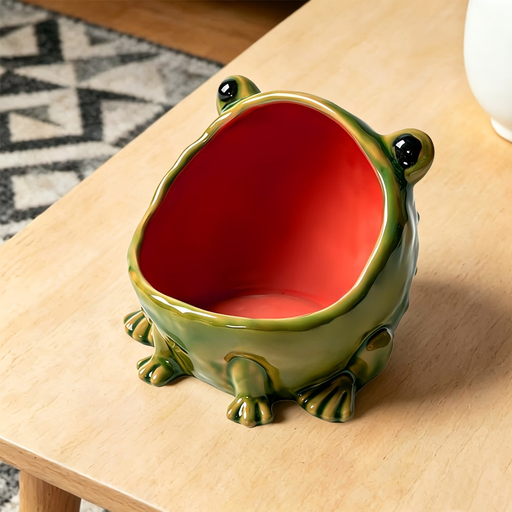 Frog Statue Storage Tray, Entrance Key Holder, Frog Statue Desktop Decoration, Creative Animal Sculpture Storage Basket Tray, Decorative Key Candy, Cute Housewarming Gift (Non-Food Contact)