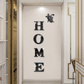 Home Letter Wall Stickers with Butterfly, 3D Acrylic Self-Adhesive Removable Mirror Effect Decals for Living Room, Bedroom and Kitchen Decor