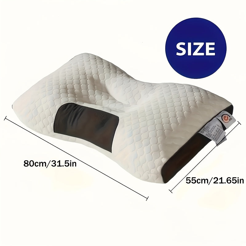 2-Piece/4-Piece Soft Massage Neck Support Pillows - Ergonomically Designed with High-Quality Filling for Deep Sleep and Neck Support, Features a Removable Cover, a Must-Have for Student Dormitories, Maintains Its Shape, and Is Machine Washable