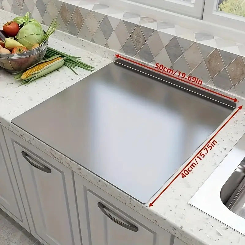 Extra Large Double-Sided Stainless Steel Cutting Board Butcher Block Rolling Board, 27.5 X 15.75 Inches Multi-Purpose Cutting Baking Easy to Clean Kitchen Supplies