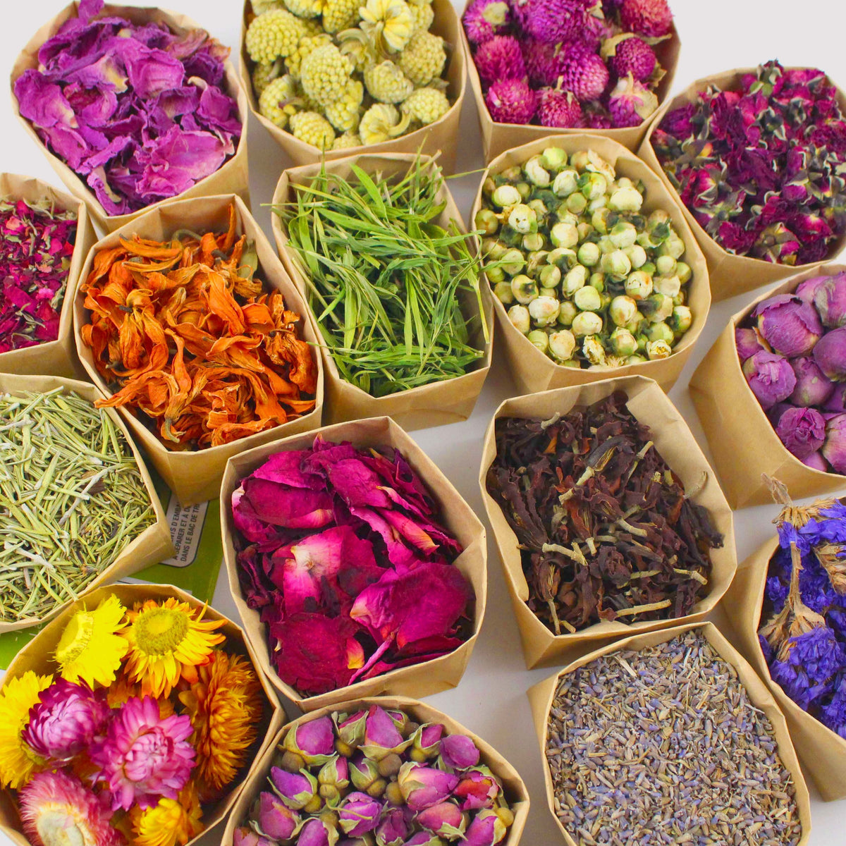24pcs Set - Dried Flowers Craft Set, Dried Plant Kit, Resin Jewelry Making, DIY Candle, Seasonal Decor, Roses, Jasmine, Peony, Lavender, Forget-me-not, Etc