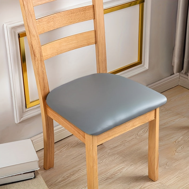 4/6pcs 100% Waterproof PU Dining Chair Slipcovers - Removable Upholstered Chair Cushion Cover For Dining Room, Kitchen, Hotel, And Home Decor