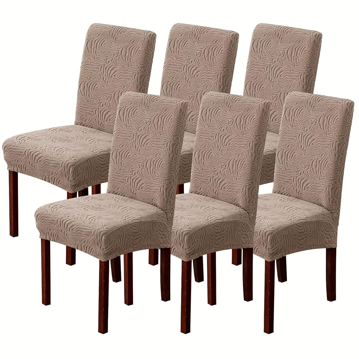4/6pcs Chair Covers for Dining Room, Stretch Jacquard Dining Chair Slipcovers Removable Washable Chair Protector for Kitchen, Hotel, Restaurant