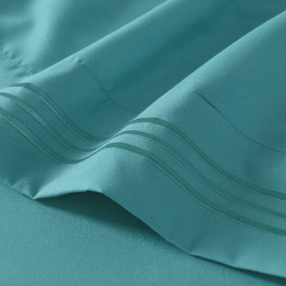 Hotel Grade 6 Piece Breathable Sheets Set 18" Deep Pockets - Easy Fit Twin Full Queen King Bed Sheets & Pillowcases, Microfiber, 100 GSM, All-Season Comfort, Machine Washable, Solid Color Bedding Accessories, Smooth Texture, Microfiber Fabric