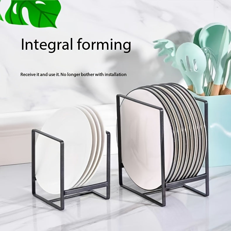 Sleek Black Metal Dish Rack Set - Space-Saving Tiered Shelf Organizer for Kitchen, Durable No-Drill Overhead Mounting, Versatile Plate & Utensil Holder with Pull-Out Design, Ideal for Home Use, Kitchen Organizers, RV Kitchen Bowl Rack