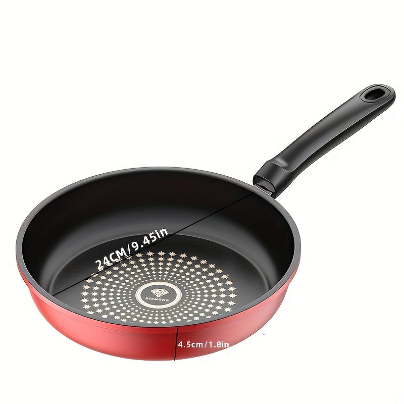 A 9.45-inch Cast Iron Non-stick Frying Pan - Dishwasher-cleaned, Compatible with Induction Cooker, Healthy Cooking, Reduce Smoke, Perfect for Gas and Electric Stove, with Lid, Perfect for Fried Eggs, Steak, Pancakes